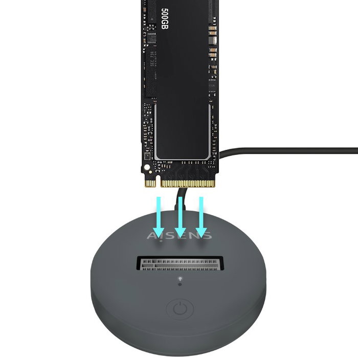 Aisens Dock USB-C para SSD M.2 SATA/NVMe ASUC-M2D014-GR Gris